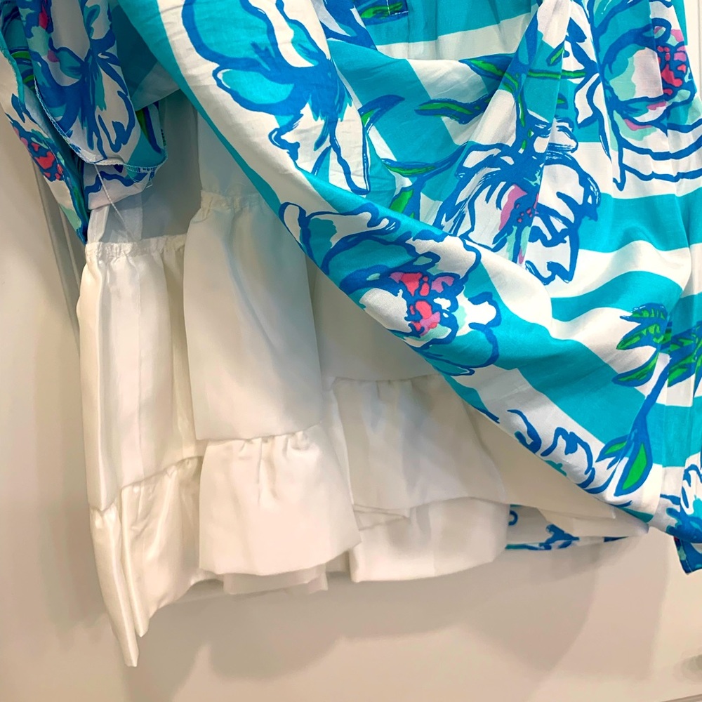 Lilly Pulitzer Langley Dress in Shorely Blue Tossing the Line 0 - Picture 6 of 8